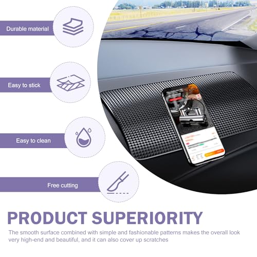 Car Dashboard Anti-Slip Mat, 10.6" x 5.9" Multifunctional Magic Sticky Adhesive Pad, Universal Non Slip Car Dash Grip Pad for Phones, Coins, Keys, Sunglasses, Electronic