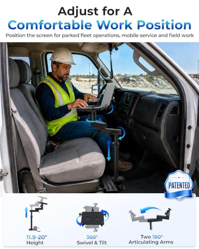 No-Drill Car Laptop Mount, Adjustable Mobile Truck Computer Stand