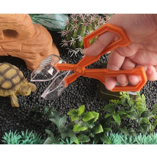 Reptiles Feeding Tongs,Clear Reptiles Feeding Tongs Gentle Creature Catcher Tool with Ergonomic Grip for Safe Handling Easy