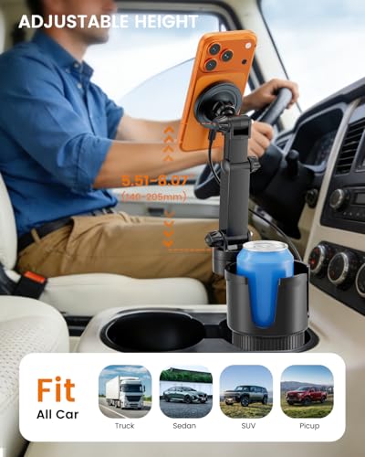 OHLPRO for iPhone 17 Pro Max MagSafe Car Charger Cup Holder Mount, Gray - color: Gray