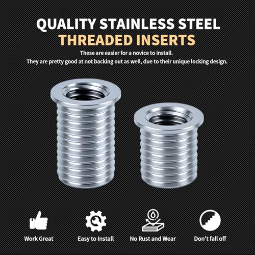 M8X1.25 Metric Thread Repair Kit with Insert HSS Drill, Tap, Installation Driver, Counterbore, Two Sizes Stainless Steel Insert 5PCS 11.7MM and 5PCS 16.2MM - size: M8X1.25X11.7MM&16.2MM Thread Repair Kit