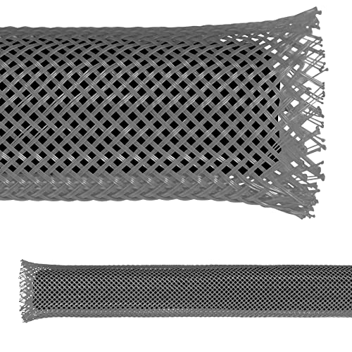 Electriduct 1/8" PET Expandable Braid Sleeving Flame Retardant Flexible Wire Mesh for Cord Management and Cable Protection - 10 Feet - Gray - color: Gray, size: 0.125 Inch Dia - 10 Feet