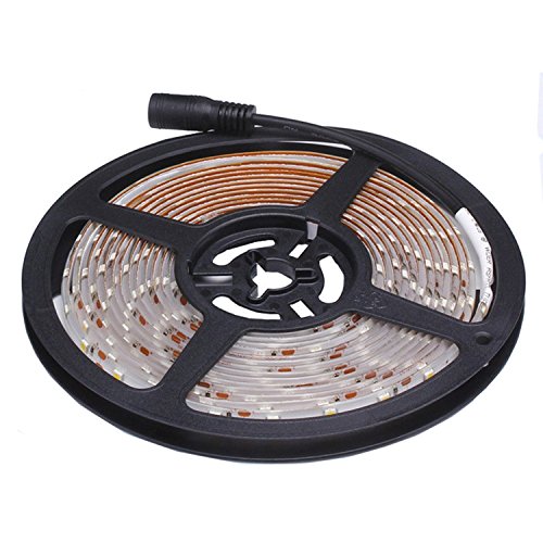 IP65, 12V Waterproof Flexible LED Strip Light（Power Cord not Included）, 16.4ft/5m Cuttable LED Light Strips, 300 Units 3528 LEDs Lighting String, LED Tape(Blue) Power Adapter not Included - color: 1*16.4ft 3528 Blue