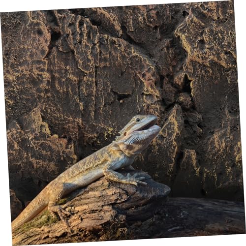 Kisangel Reptile Rock Background Board Decorative Panel for Turtle Tank Super Large Size Pu Material Fade-Resistant 3D Effect