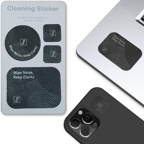 SleekStrip Portable Cleaning Sticker Pad Reusable Screen Cleaner Wipes Lens Cleaner Wipes for Phone iPad Car Touch Screen Display MacBook Computer Laptop Camera Lens Electronic TV Monitor - 1PK (4PCS) - color: Ripples (Pack of 1)