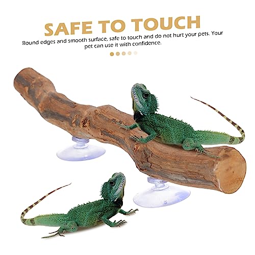 Reptile Climbing Branch Suction Cups Natural Grapevine Wood Lizard Toy for Terrarium Decor for Bearded Dragons and Geckos 12-inch Length