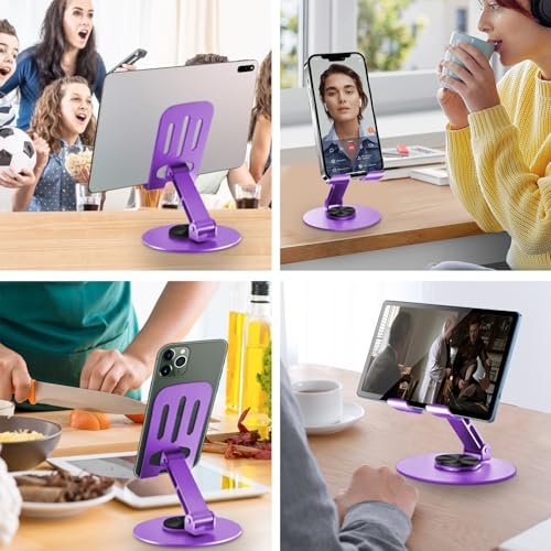 Universal Metal Cell Phone Stand, Purple - color: Purple