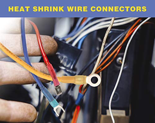 haisstronica 260PCS Heat Shrink Wire Connectors, 26-10 AWG, 4Colors/19Sizes