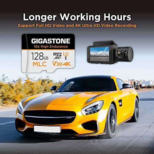 [10x High Endurance] Gigastone Industrial MLC Memory Card 128GB for Surveillance Camera, Dashcam, 4K Video, Speed 100MB/s, U3 V30 [5 Years Free Data Recovery] - color: 128 GB