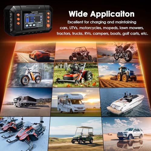 WAVLINK 280W Smart Battery Charger, 20A 6V/12V/24V Car Battery Charger - color: 20-amp