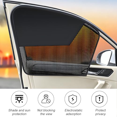 Car Window Shades, 2PCS Block Light Magnetic Vehicle Side Front Window Covers, UV Protection Automotive Sun Shade Privacy Curtains, Universal for Automobile Sedan Truck - size: Front Window Covers