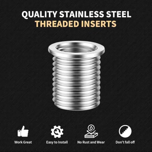 M8x1.25 Thread Repair Kit with 11.7mm Insert, HSS Drill, Tap, Counterbore, Installation Driver, Solid Stainless Steel Insert M8x1.25x11.7mmx10pcs - size: M8X1.25X11.7MM Thread Repair Kit