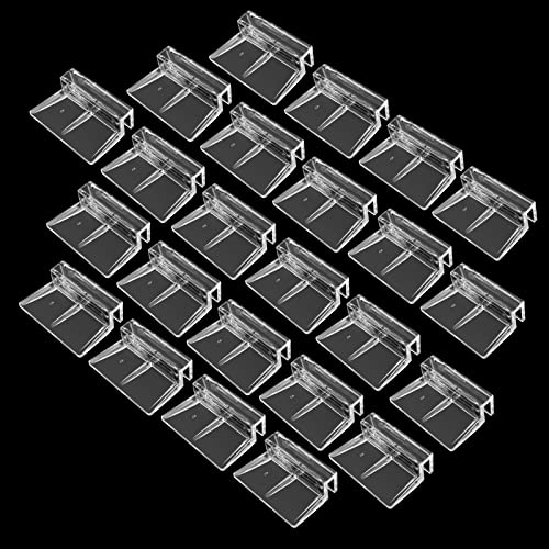 24 Pack Aquarium Lid Clips DIY Aquarium Lid Holder Clear Acrylic Fish Tank Support 5MM Aquarium Glass Holder(5MM) - size: 5MM