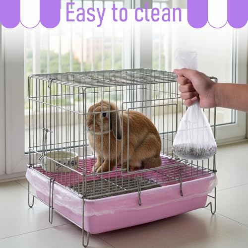 50 Pcs Disposable Cage Liners, Rabbit Litter Box Liners Small Animal Leak Proof Toilet Film Guinea Pig Cage Toilet Liner Plastic Litter Box Liner for Rabbits, Guinea Pigs, Chinchillas, Hedgehogs, Bird