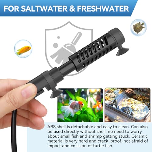 hygger Ceramic Submersible Aquarium Heater, New Explosion-Proof Fish Tank Water Heater with External Temp Controller Auto Thermostat Heater for Saltwater Freshwater (50W for 3~10 Gallon) - size: 50W for 3~10 gallon
