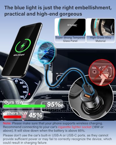 SKYLOTEC 15W Magnetic Charger Phone Holder for Mercedes-Benz GLC 2020-2022