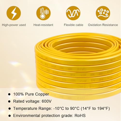 12/2 Wire with Ground - 15FT 12 Gauge NM-B Non-Metallic Sheathed Cable 100% Pure Copper 12 AWG 2 Conductor Residential Indoor Wire for Outlets, Switches, Other Loads and Lighting Wiring Projects etc. - size: 15FT, style: 12AWG/2