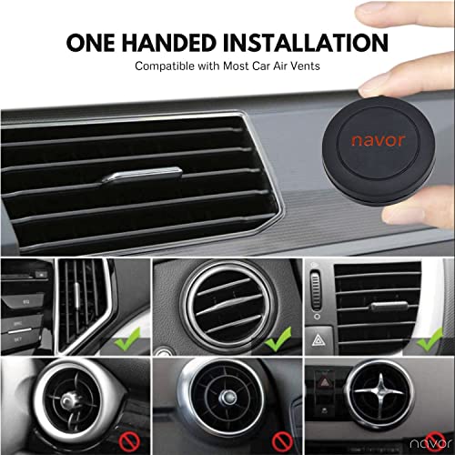 navor Universal Air Vent Magnetic Car Mount Holder in Black - Car Phone Holder Mount with Fast Swift-Snap Technology - Cell Phone Holder for Phones and Mini Tablets - Magnetic Phone Mount - 3 Pack - color: Black(3 Pack)