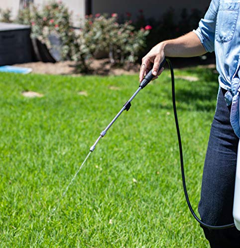 BIRDROCK HOME Garden Sprayer with Battery Powered Pump - Stainless Steel Wand, Rechargeable, Adjustable Spray, & Portable for Lawn, Garden, Plants, and Cleaning - White Translucent Body - 2-Gallon - size: Medium