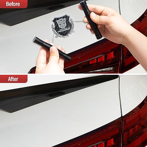 Gomake Emblem Removal Tool Vinyl Wraps Car Surface Logo PlateLine Remover Tool for Car Wrapping Film Installation with 3PCS Replacement PE Cables-Red - color: Black