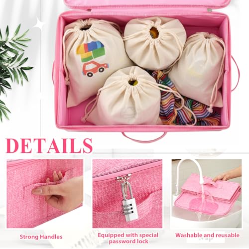 Briwooody Discreet Lockable Toy Bag,Pink,15 X 10 X 6.3 In - color: Pink, size: 15 x 10 x 6.3 Inch