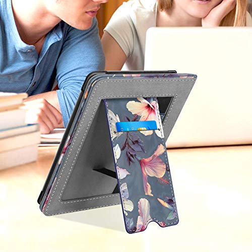 Fintie Stand Case for 6" Kindle Paperwhite 10th Gen 2018, Blooming Hibiscus - color: blooming hibiscus
