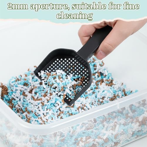 2Pcs Poop Scooper 2.95 in × 5.9 in Cat Litter Scooper Fine Mesh Sifting Shovel Plastic Handle for Guinea Pig Rabbits Small Animals for Easy Waste Cleaning