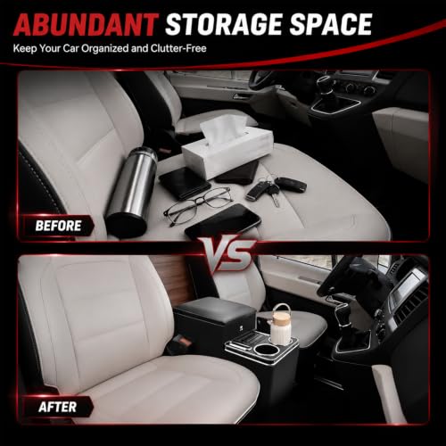 Center Console Between Seats for Minivans, SUVs, Middle Van - size: with Cup Holders/Phone Slot/Locking