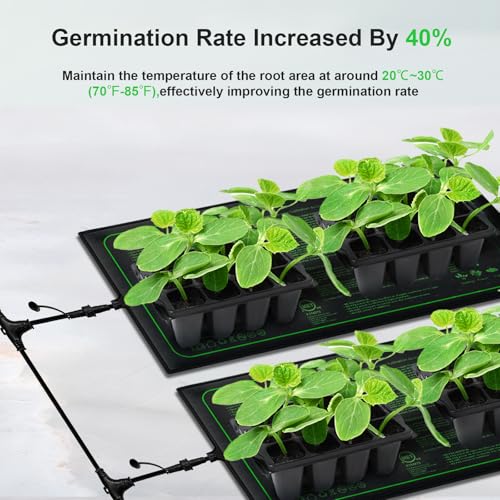 4in1 Seedling Heat Mat,Warm Hydroponic Heating Pad for Indoor Seed Starting,Brewing and Greenhouses,Durable Waterproof Germination Station Heat Mat (20" x 10"- Heat Mat) - style: 4in1-4PK-20" x 10"- Heat Mat