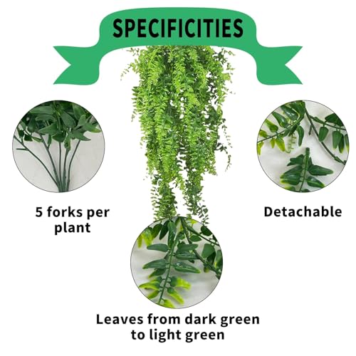 kathson 10 PCS Reptile Vines Plants Flexible Bendable Jungle Climbing Vine Terrarium Plastic Plant Leaves Pet Tank Habitat Decor for Bearded Dragons Lizards Geckos Snakes Frogs and More Reptiles - size: 10 PCS