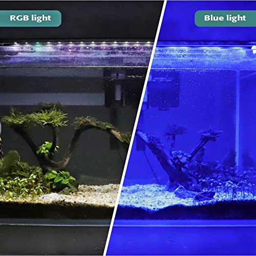 hygger 20W Full Spectrum Aquarium LED Light with 10 Levels Brightness, White Blue Red Green LEDs,6H8H12H Timer,RGB Light for 24~32IN Freshwater Fish Tank, Aquatic Plants Tropical Ornamental Fish - size: 20W For 24~32inch TANK