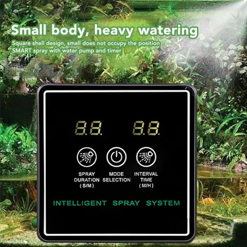 Reptile Fogger Smart Spray System, Reptile Automatic Humidifier with 360 Degree Adjustable Misting Nozzles, Intelligent Timing Cycle Sprayer for Terrarium Rainforest