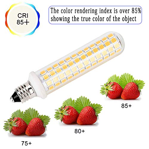 New Upgrade -E11 led Bulb,125 LEDs 100W 120W Halogen Bulbs Equivalent, 10w 1100lm, E11 Mini Candelabra Base Warm White 3000k,AC 110V/130V,JD T3 T4 Bulb (2 Packs) - color: Warm White*2, size: 2 Count (Pack of 1)