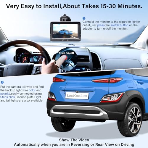 HD 1080P Wireless Backup Camera for Truck: 5 Inch Clear Day & Night Vision - size: 5'' + License Plate Camera for Truck