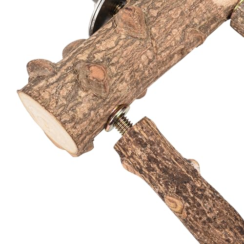 Mogoko Bird Ladder Perch for Cage, Natural Wood Bird Parrot Perch Stand Parrot Perch Bridge Climbing Chewing Toys for Small Medium Animal