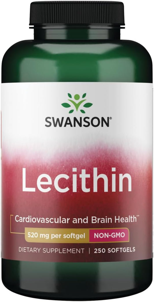 Swanson Lecithin Non-GMO 520 Milligrams 250 Sgels