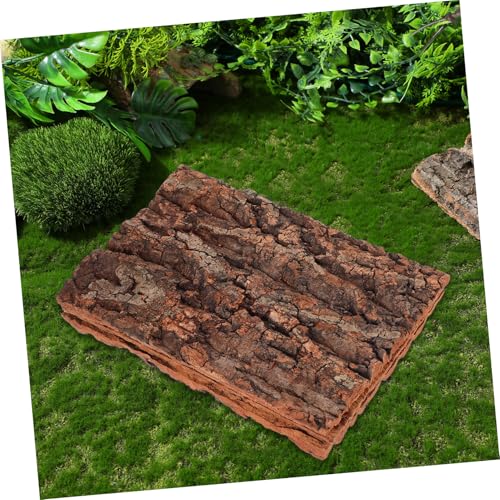 VILLCASE Reptile Branches Cork Terrarium Background, Natural Cork Bark Backdrop Tank Background Reptile Climbing Wall Terrarium Decor Accessories for Turtle Beared Dragon Snake,3 PCS Tree Bark