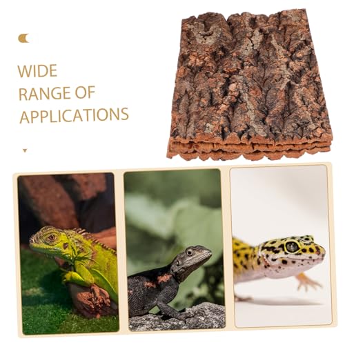 VILLCASE Reptile Branches Cork Terrarium Background, Natural Cork Bark Backdrop Tank Background Reptile Climbing Wall Terrarium Decor Accessories for Turtle Beared Dragon Snake,3 PCS Tree Bark