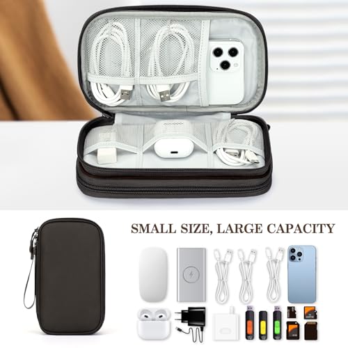 FYY Electronic Organizer, Travel Tech Pouch Bag, Medium, Coffee - color: Coffee, size: 8.3 x 5 x 2.6 inches