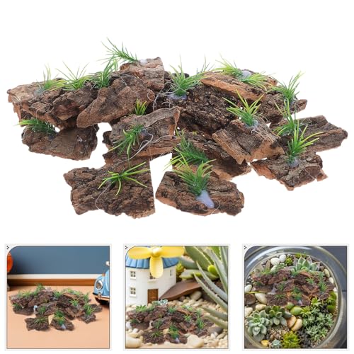 Sosoport 20pcs Natural Cork Bark for Terrarium Reptile Tank Background Tree Bark Hide Platform for Snakes Lizards Turtles Stable Climbing and Hiding Aquarium Decoration