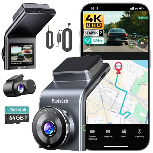 BOTSLAB G300H Plus 4K Hardwire Kit Dash cam Front and Rear, STARVIS 2, App