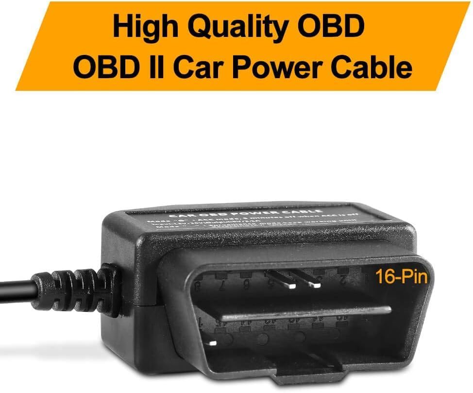 Dash Cam OBD Hardwire Kit, OBD2 Power Cable for Dash Camera TwinPa OBD to USB-C OBDII Adapter Hardwire Charger Cable and Acc Two Mode 12-36V to 5V 3A (USB-C Port)