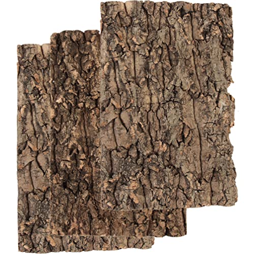 VILLCASE Reptile Branches Cork Terrarium Background, Natural Cork Bark Backdrop Tank Background Reptile Climbing Wall Terrarium Decor Accessories for Turtle Beared Dragon Snake,3 PCS Tree Bark