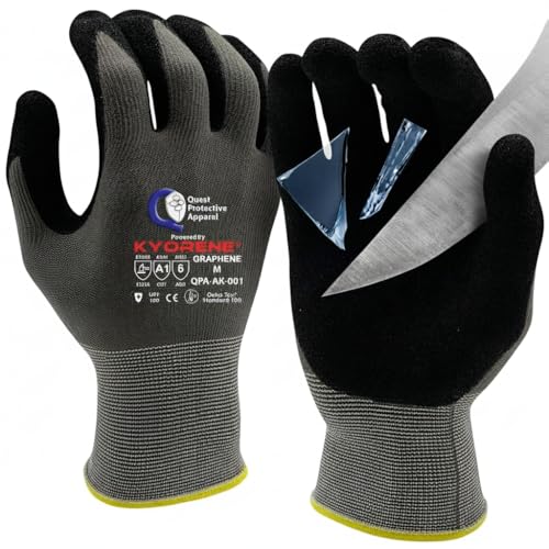 Quest Protective Apparel Cut Resistant Work Gloves (ANSI A1) – Lightweight Gloves for Gardening,DIY,Mechanical & General Handling – Breathable Grip Gloves for Men & Women – Medium, Case of 72 - size: Medium, style: Pack of 72