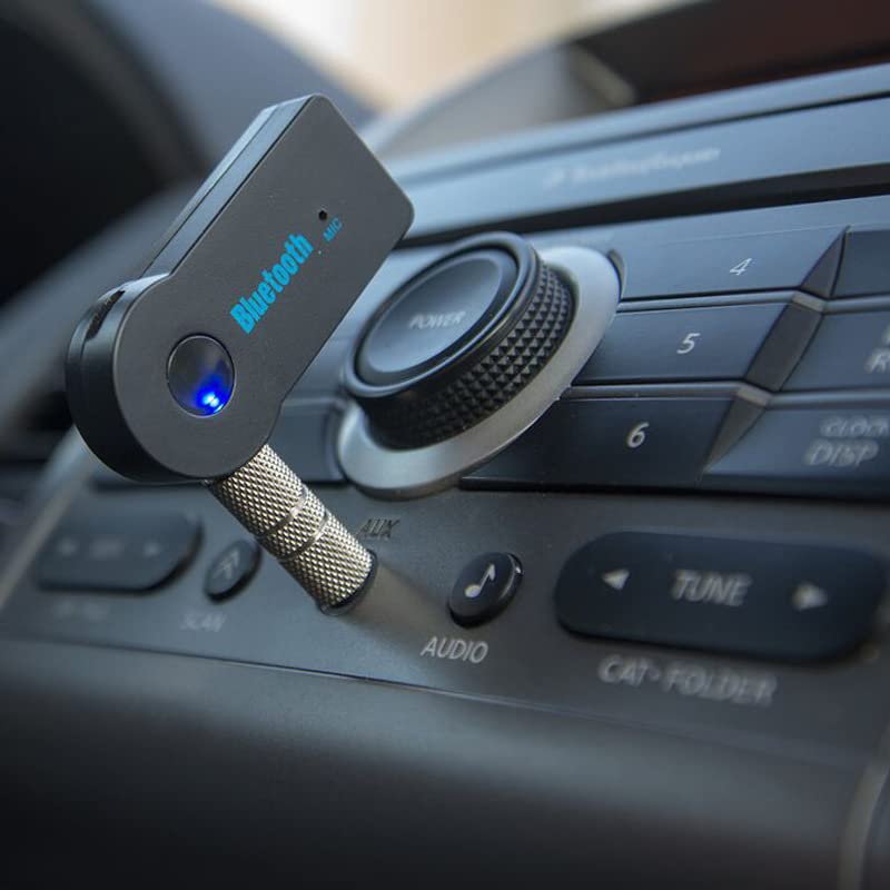 Bluetooth AUX Adapter for Car, Wireless Audio Receiver Portable Hands-Free Car Kits with AUX 3.5mm - color: black