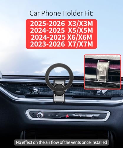 Car Phone Holder for 2025-2026 BMW X3/X3M,2024-2025 X5/X5M/X6,2023-2026 X7 - size: for 2025-2026 X3/ 2024-2025 X5/X6 /2023-2026 X7