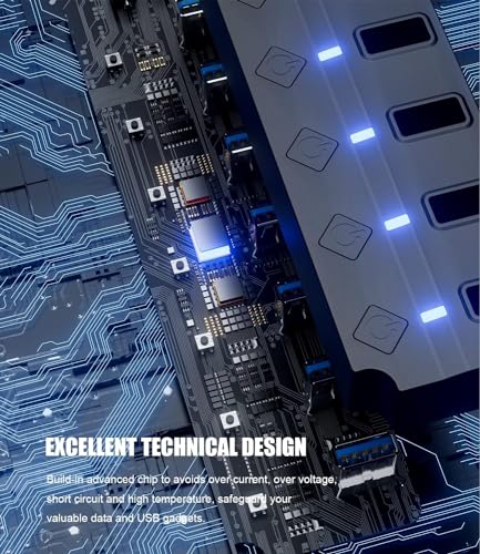 7-Port USB 3.0 Hub 4ft On/Off Switches for Laptop