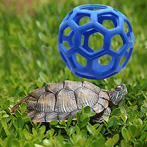Tirifer Tortoise Feeder Ball, 5.5 inch, Encourages Foraging Behaviors, Keeps Pets Entertained - color: Blue