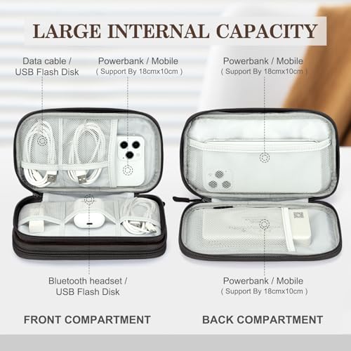 FYY Electronic Organizer, Travel Tech Pouch Bag, Medium, Coffee - color: Coffee, size: 8.3 x 5 x 2.6 inches
