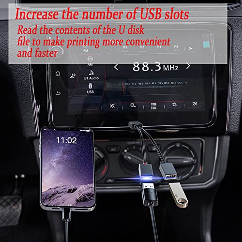 3 in 1 USB Splitter Cable Hub Power Adapter Y Splitter USB Charging Power Cable Cord Extension Cable for Adapter car (3 in 1 USB)
